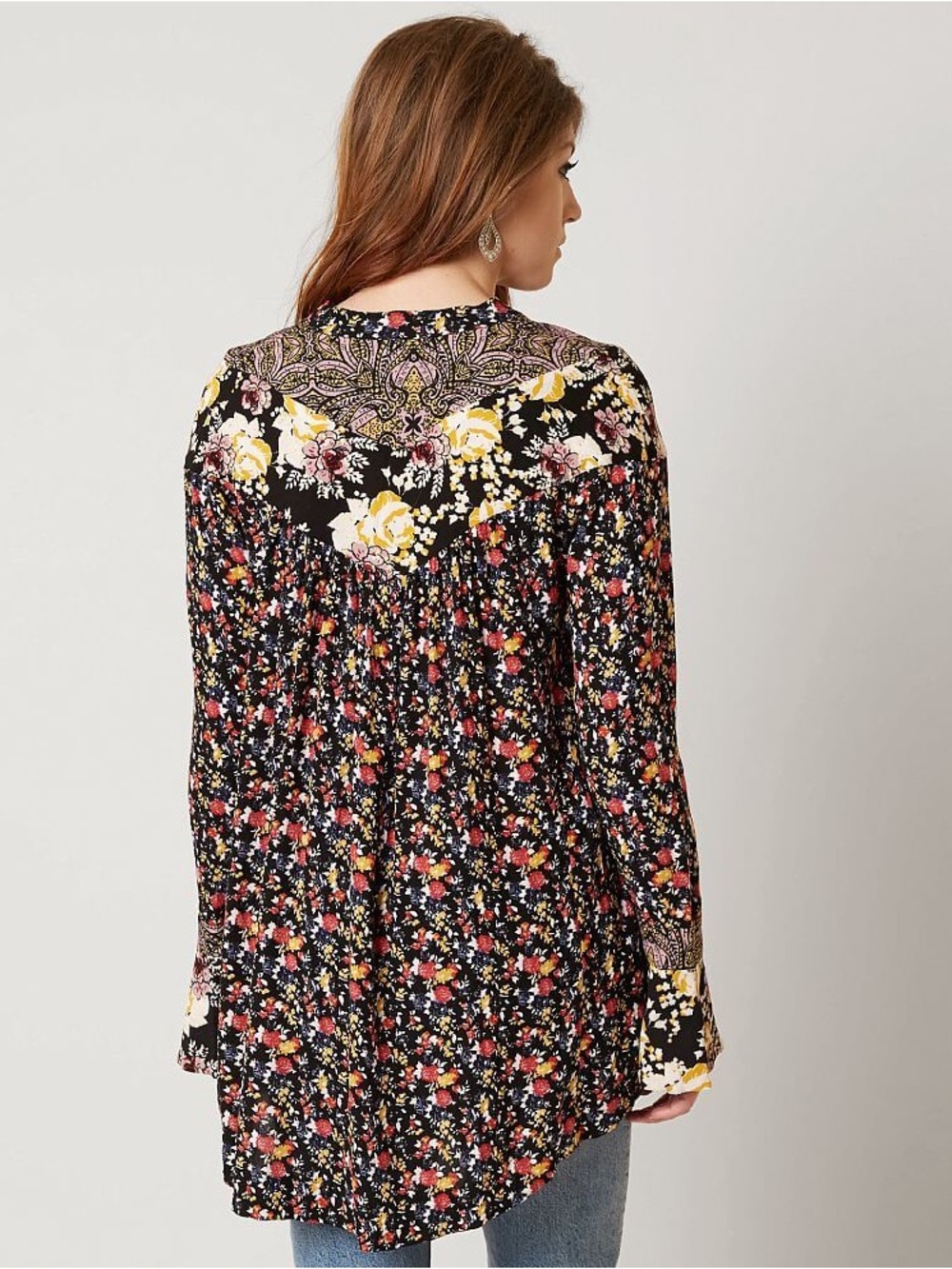 Free People Wildflower Fields Henley Tunic Top - Picture 2 of 9